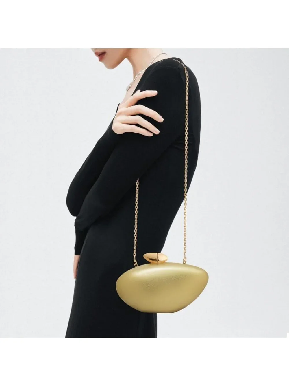 Women's Leather Gold Tortoise Shell Acrylic Clutch Purse Gold Evening Handbag